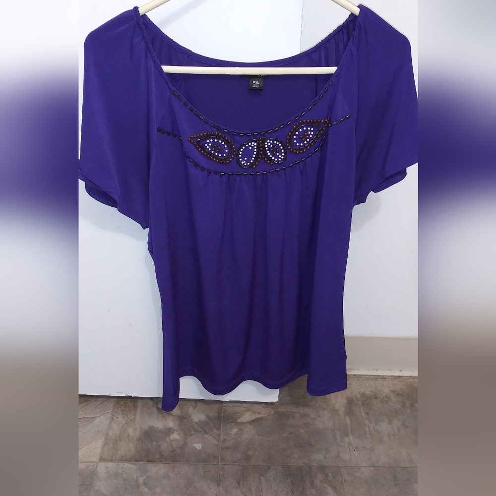 Pretty Purple Shirt size PXL by East. 5th Petite